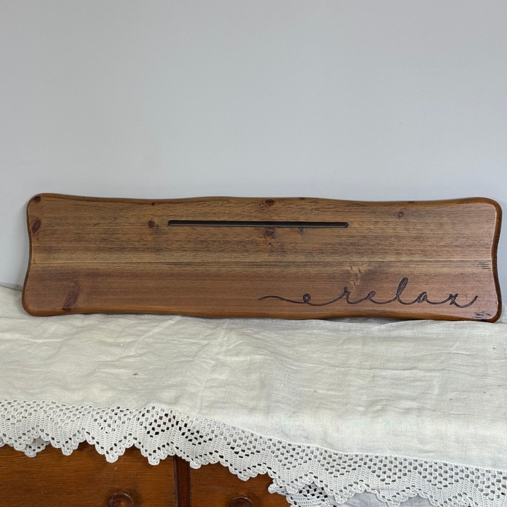 Handmade Wooden Bathtub Caddy Tray Relax Engraved Adjustable Wood‎ Bath Board